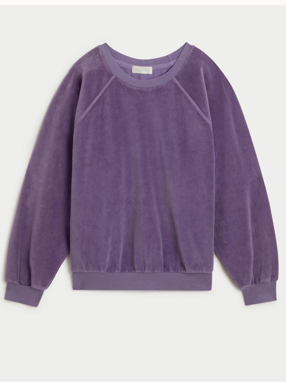 Suzie Kondi Samos Velour Sweatshirt Fig Purple 80% Cotton Size S